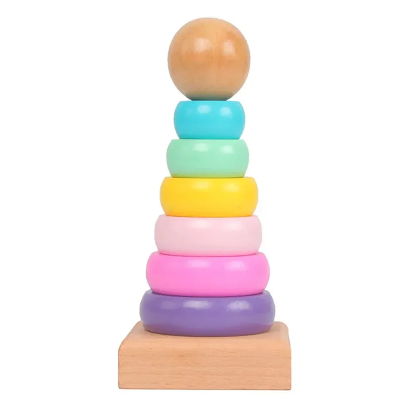 Rainbow Stacker™ – Colorful Tower Fun – Wooden Stacking Tower