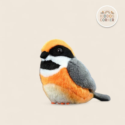 Black-Throated Bushtit Bird Stuffed Plush Toy