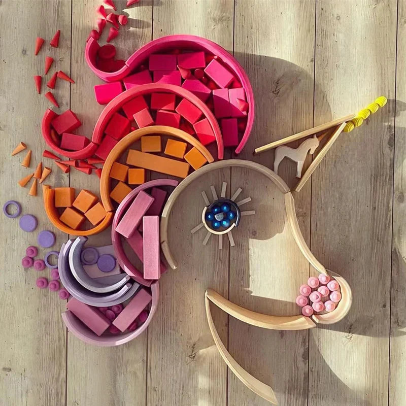 Woods™ - Wooden Wonders - Rainbow Building Blocks