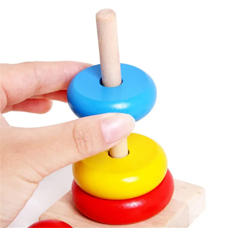 Rainbow Stacker™ – Colorful Tower Fun – Wooden Stacking Tower