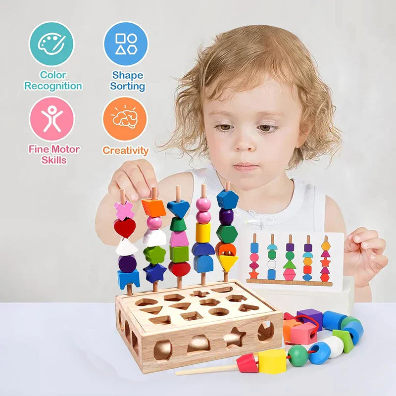 Woods™ - Stimulate Creativity & Improve Skills - Colorful Montessori Puzzle Set