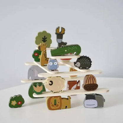 Animal Stackers™ - Slim Stacking Blocks - Wooden Animal Stacking Toy