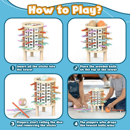 Balance Tower™ – Stack & Tel – Wooden Thinking Game