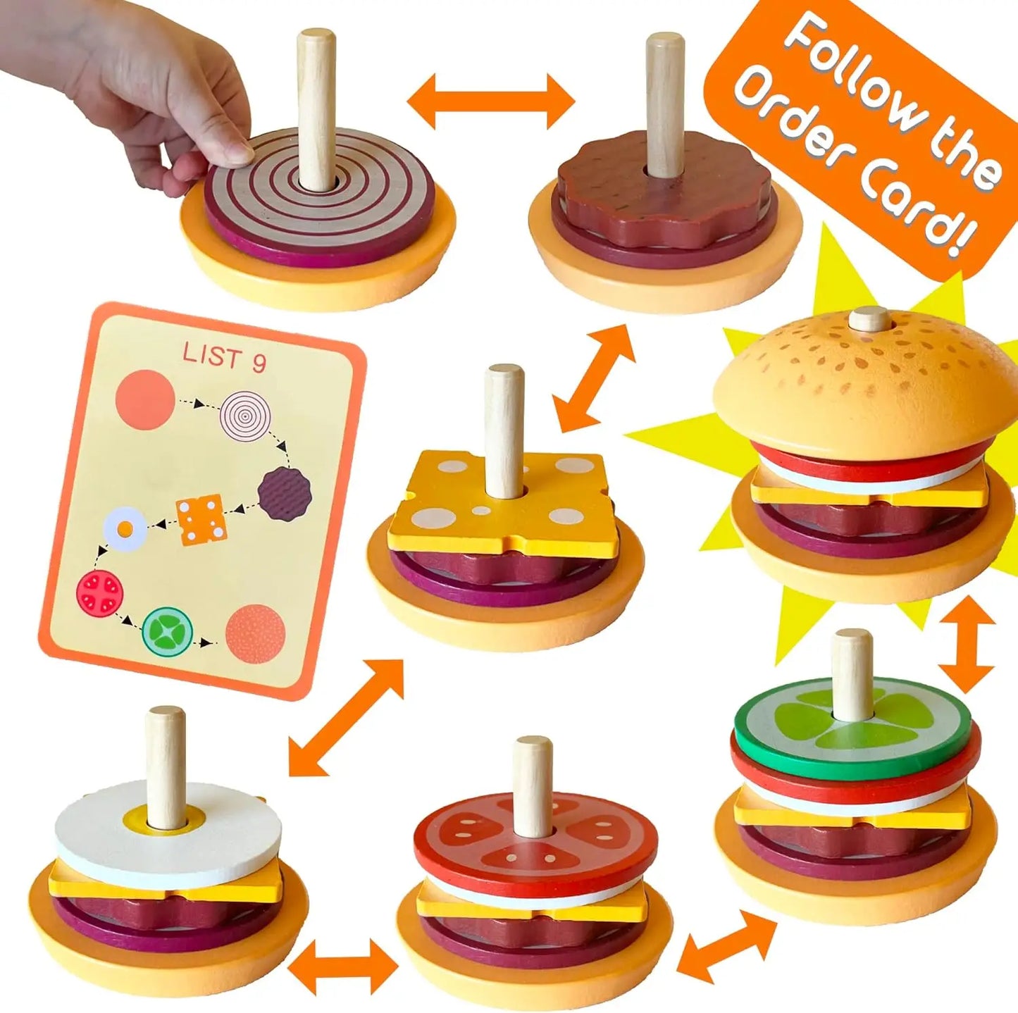 Woods™ - Tasty Stacking - Sandwich Construction Toy