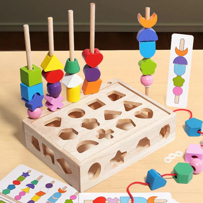 Woods™ - Stimulate Creativity & Improve Skills - Colorful Montessori Puzzle Set