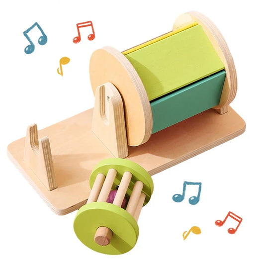 Sensory Drum™ – Color & Shape Play – Wooden Montessori Toy