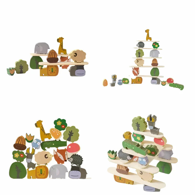 Animal Stackers™ - Slim Stacking Blocks - Wooden Animal Stacking Toy