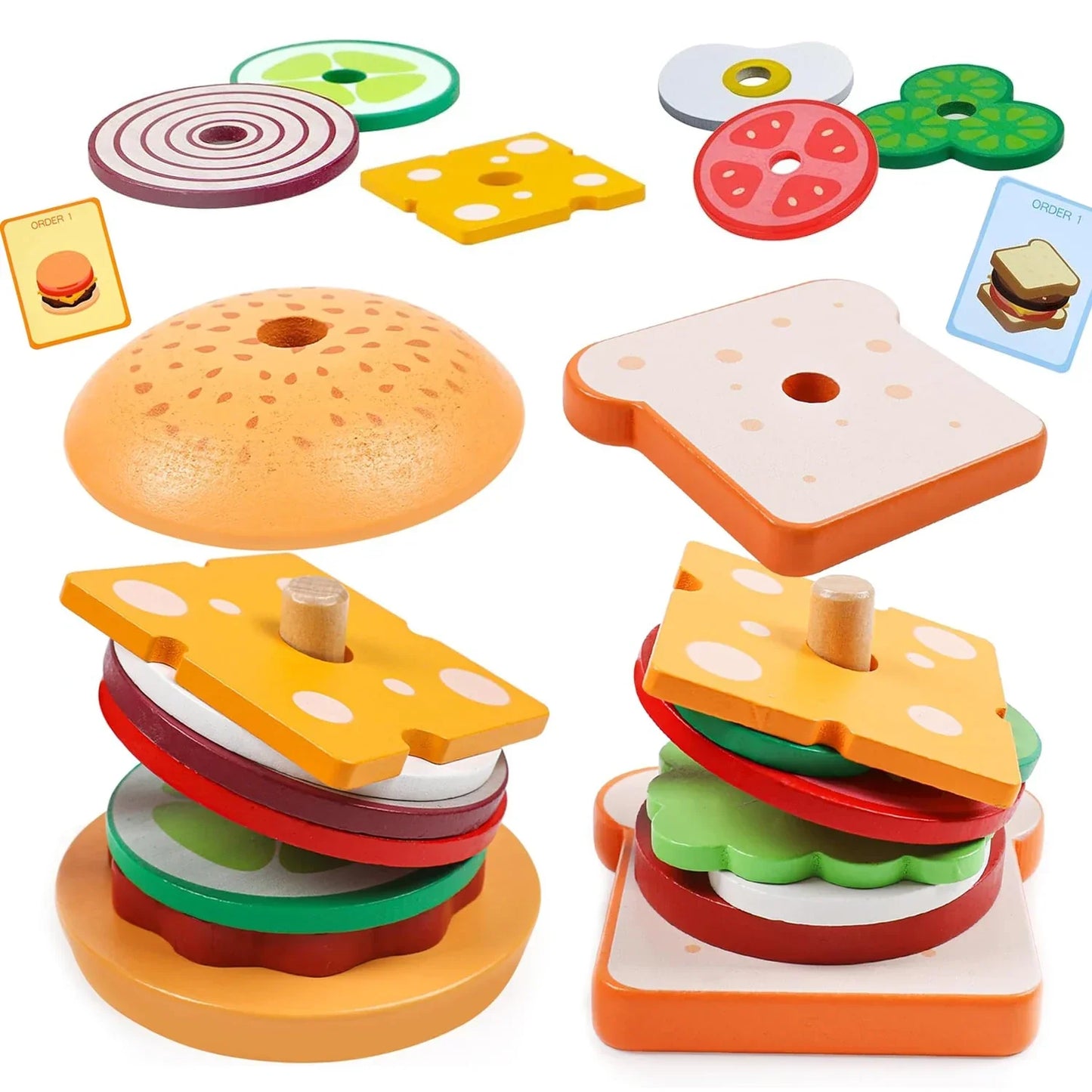 Woods™ - Tasty Stacking - Sandwich Construction Toy