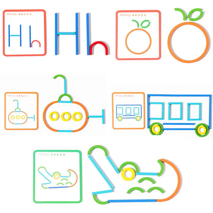 Sticks & Rings – Slim & Creative – Wooden Shape Puzzle