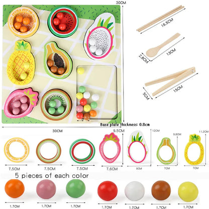 Toddler Clips™ - Fruit & Shape Match - Sorting Game