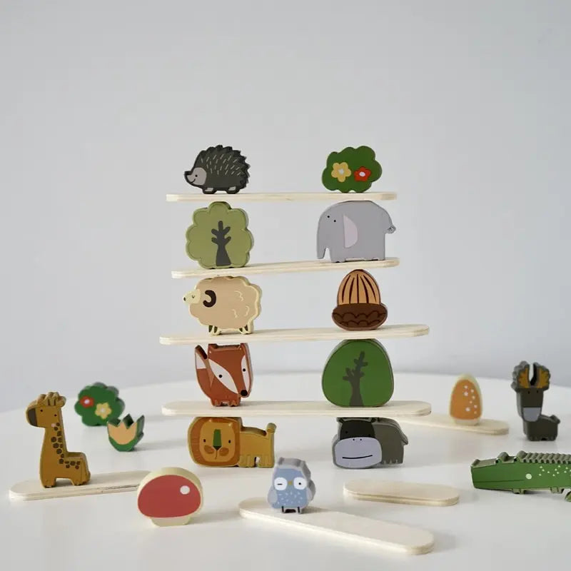 Animal Stackers™ - Slim Stacking Blocks - Wooden Animal Stacking Toy