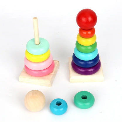 Rainbow Stacker™ – Colorful Tower Fun – Wooden Stacking Tower