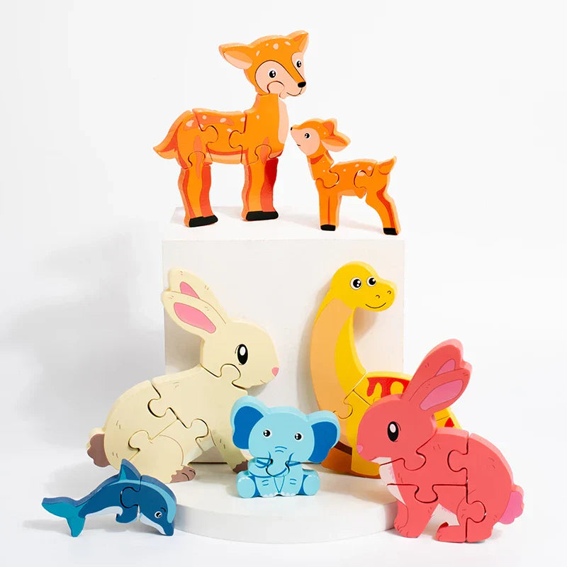 Animal Puzzle™ – Discover & Learn – Cartoon Wooden Puzzle